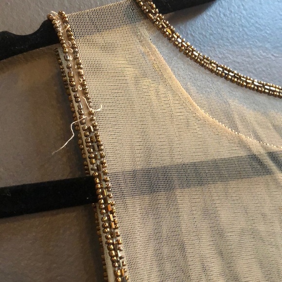 Sequin + Beaded Dress: Gold, Bronze - Picture 3 of 4